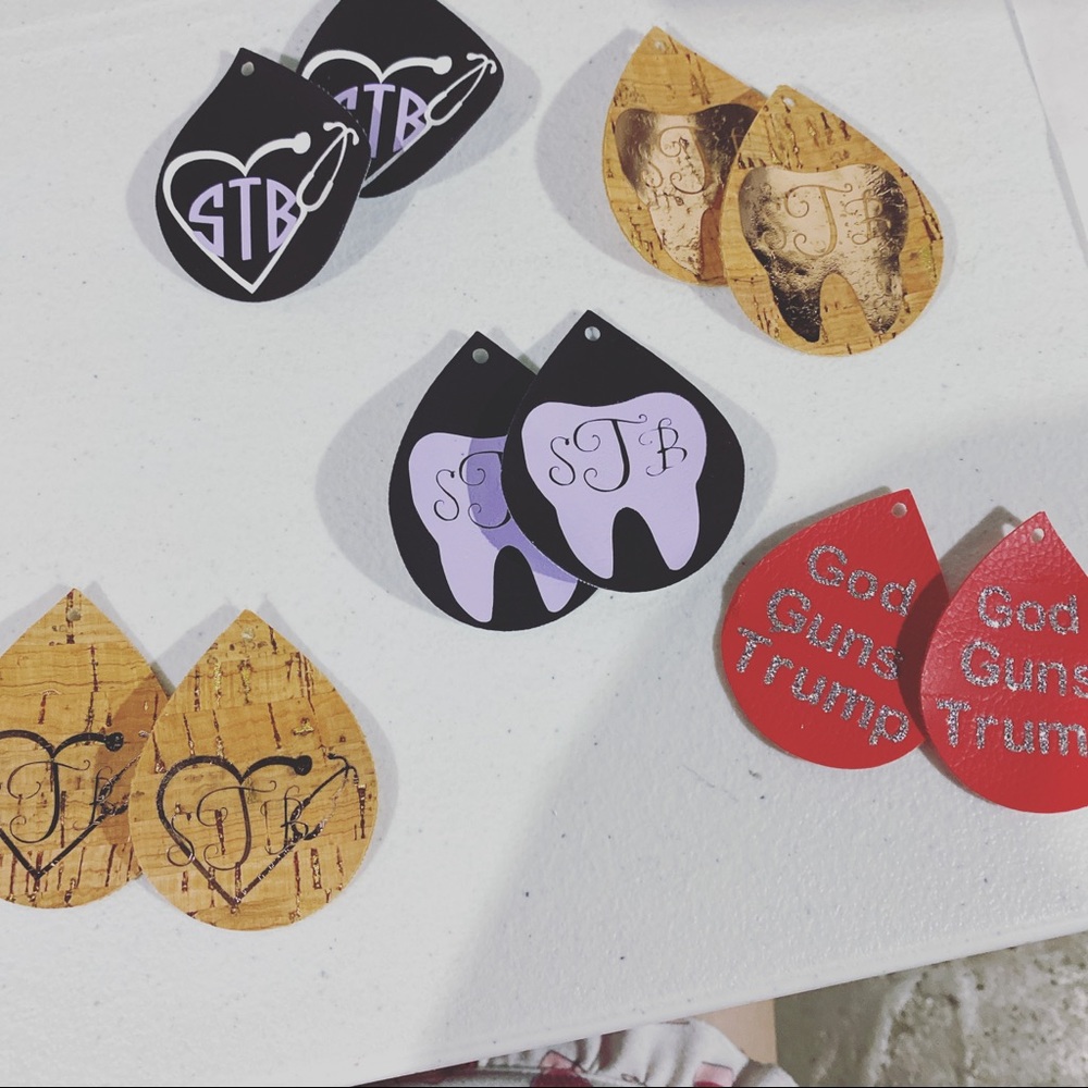Custom leather earrings